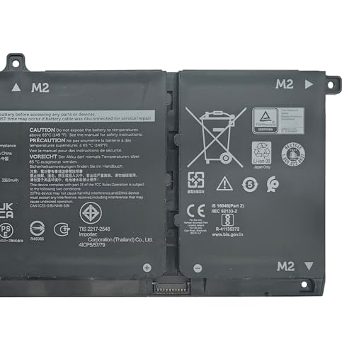 H5CKD Battery Replacement for Dell Latitude 3120 3140 3510 3410 / Vostro 5300 5301 5401 5502 / Inspiron 5301 7300 5409 5501 Series JK6Y6 0JK6Y6 09077G C5KG6 07T8CD 7T8CD 0TXD03 TXD03 15V 53Wh - size: 11.77*4.37*1.22 inch H5CKD