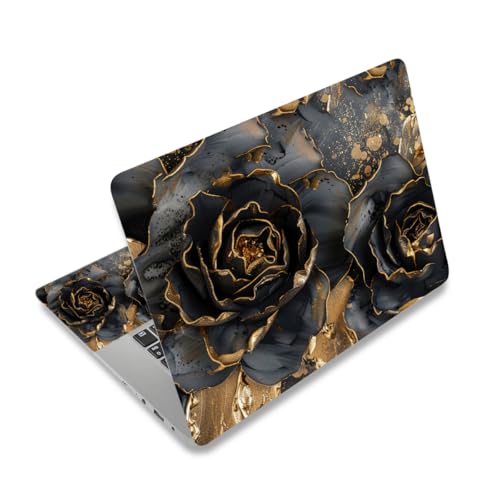 12 12.1 13 13.3 14 15 15.4 15.6 IN Skin Laptop Sticker Decal, Netbook Skins for Notebook PC, Universal Vinyl Laptop Decor Cover for Women, Waterproof Art Protector Easy to Apply I Luxury Midnight Rose - color: Luxury Midnight Rose