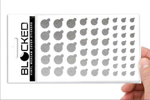 Rigid Series - 2X Thicker | BLOCKED Original Vinyl Webcam Cover Stickers | Restickable & Stackable Privacy Covers | for All Camera-endable Devices | 3-Sizes | 57 Tabbed Metallic Crisscross Textured - color: Metallic Crisscross (2x Rigid Series) | Tabbed