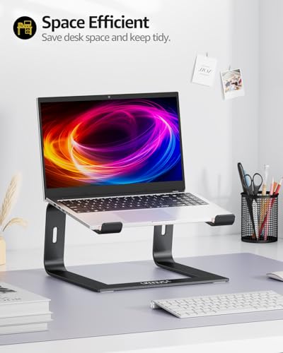 Adjustable Laptop Stand, Portable Laptop Riser, 11-15.6" (Black) | Sturdy Foldable Ergonomic Laptop Holder, Heat-Dissipation Design, Fits MacBook/Dell/HP/Lenovo for Home/Office