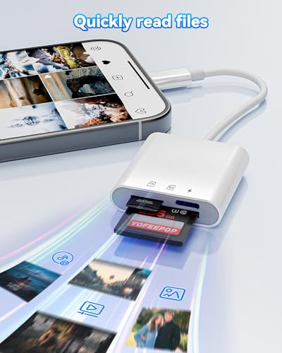 USB-C SD Card Reader, SD MicroSD Reader with 30W PD Charging for iPhone | iPad/Laptop Compatible • Trail Camera Viewer • Plug & Play • SD/MicroSD Support • Photo/Video Transfer