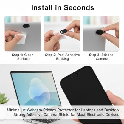 25-Piece Camera Cover Slider, Minimalist Webcam Privacy Protector for Laptops and Desktop, Strong Adhesive Camera Shield for Most Electronic Devices