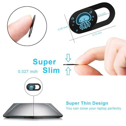 SIREG Webcam Cover Ultra Thin - Web Camera Cover fits Laptop,Tablet,PC,Computer, Smartphone, Protect Your Privacy and Security,Strong Adhesive (Jellyfish B- 3 Pack) - color: Jellyfish B- 3 pack