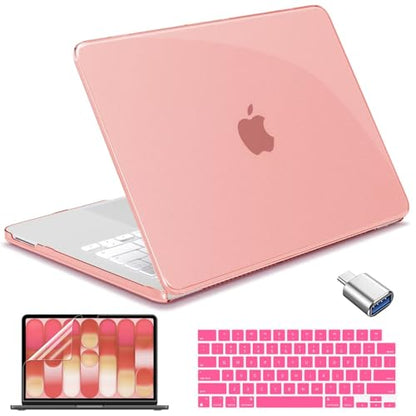 for MacBook Neo 13 inch Case 2026, Ultra-Thin Shockproof Hard Shell Laptop Cover with Keyboard Cover & Screen Protector, Crystal Pink - color: Crystal Pink