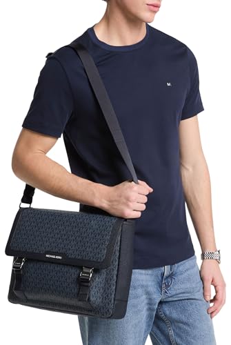 Michael Kors Malone Cargo Messenger Bag - color: Light Gunmetal/Admiral/Pale Blue