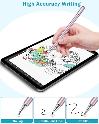 Stylus Pens for Touch Screens, 4 Pcs High Precision Disc Stylus with Magnetic Cap, 2 in 1 Stylus Pen Compatible with iPhone, iPad Pro, Mini, Air and Samsung Tablets - color: Multicolor