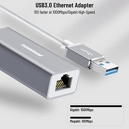 4-Port USB 3.0 Hub and USB Megabit Ethernet Adapter