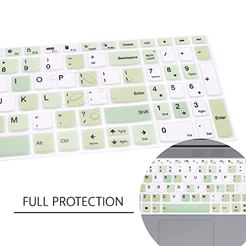 Silicone Keyboard Cover for Lenovo 2020 2021 ideaPad 5 15,ideaPad Flex 5 15IIL05,ideaPad Slim 7 15,Yoga Slim 7 15,Yoga 7i 15.6, ThinkBook 15p,ThinkBook 15 Gen 2 Series Laptop (Mixed Color Green) - color: Mixed Color Green