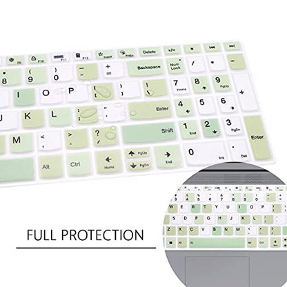 Silicone Keyboard Cover for Lenovo 2020 2021 ideaPad 5 15,ideaPad Flex 5 15IIL05,ideaPad Slim 7 15,Yoga Slim 7 15,Yoga 7i 15.6, ThinkBook 15p,ThinkBook 15 Gen 2 Series Laptop (Mixed Color Green) - color: Mixed Color Green