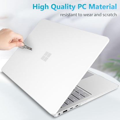 Mektron Matte Case for 13.8" Microsoft Surface Laptop 8 2026 Fits Surface Laptop 13.8 Inch 7 2024 Cover (Model: 2036),Keyboard Cover +Screen Protector +Dust Plugs, Matte White - color: Matte White
