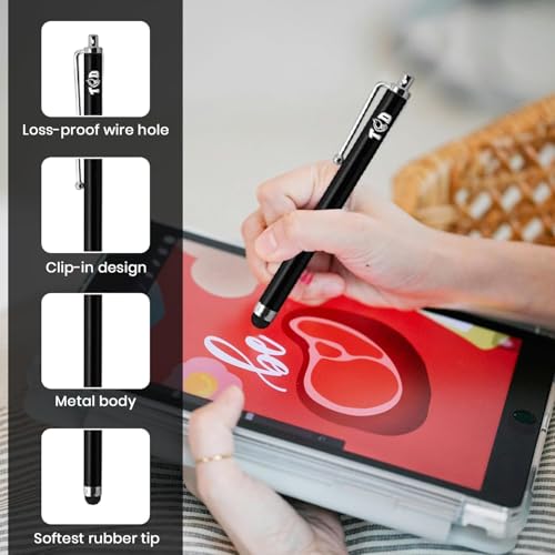 TCD 300 Pack Stylus Pen for iPad, High Precision Universal Capacitive Bulk Digital Stylus Pen – Compatible w/iPhone, Tablet, Touchscreen Laptop – Rubber Tip Black Styluses for All Touch Screen Device | Universal Capacitive Stylus for iPad, iPhone, Android