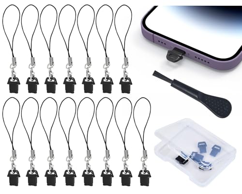 15PCS Anti Dust Plug Kit Compatible with iPhone 14, 14 Pro,14 Pro Max,14 Plus,13,13 Pro,13 Pro Max,13 Mini,12,12 Pro,12 Pro Max,12 Mini,11,11 Pro,11 Pro Max,XS,XR,X,8,7,6 - iPhone Port Cleaning Brush - size: For iPhone 14 to 6 Series