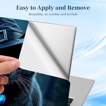 Universal Laptop Protective Skin,Trim-to-Fit Vinyl Sticker for 13–16 Inch Laptop,MacBook,Tablet & Notebook,Scratch-Proof Waterproof Cover,Black Cat Magic Hat - color: Black Cat Magic Hat