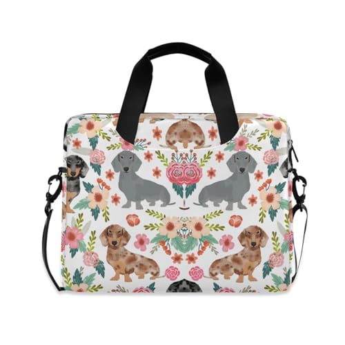 Dachshund Print Laptop Case 15.6 inch Computer Bag | Waterproof Laptop Briefcase Laptop Bag for Women & Men - color: Dachshund
