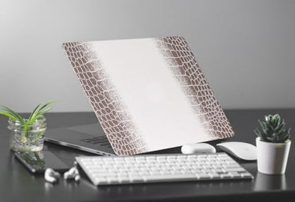 Crocodile Case for MacBook Air 13 Inch 2021 2020 2019 2018 M1 A2337 A2179 A1932, MacBook Air M1 Case, Aligator Skin Snakeskin PU Leather Hardshell & Keyboard Cover for Mac Air 13.3, Brown White - color: ## Brown White Crocodile