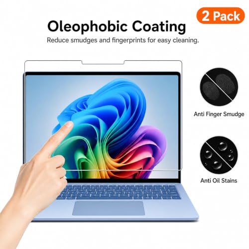 Megoo ArmorShield Glass Screen Protector for Surface Laptop 8/7 15 Inch | 9H Tempered Glass, HD Clear, Scratch Resistant, 2 Pack - size: Surface Laptop 15"