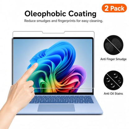 Megoo ArmorShield Glass Screen Protector for Surface Laptop 8/7 15 Inch | 9H Tempered Glass, HD Clear, Scratch Resistant, 2 Pack - size: Surface Laptop 15"