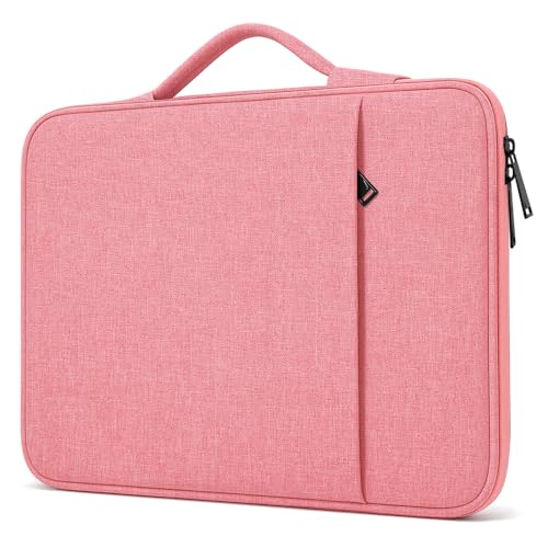 ProElife 13 Inch Laptop Sleeve for MacBook Neo, Retractable Handle, Pink | Precision Fit, Soft Inner Lining Padded, Anti-Scratch, Extra Attached Pocket, Travel Carry Laptop Bag for Home Office - color: Pink
