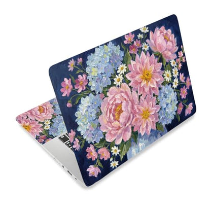 3pcs Laptop Decal Sticker Skin Cover 11.6" 12" 13" 13.3" 14" 15" 15.4" 15.6" inch Computer Vinyl Skin Stickers Waterproof Art Protector(Oil Painting of Flowers) - style: pink bustling