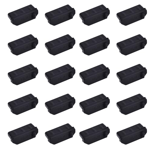 20 PCS HDMI Port Anti-dust Plugs, Silicone Covers Caps Stoppers, Port Protector for TV,Computer, Other Devices, 0.51 x 0.19 (LxW) - size: HDMI/Black/20 PCS