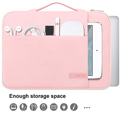Lacdo 360° Protective Laptop Sleeve Case for 13 inch MacBook Air M5 A3449 (2026), M4 A3240 2025, M3 A3113 A2681 A2337 | 13" MacBook Neo A18 Pro A3404 (2026) | iPad Air/Pro 13 M5 Computer Bag, Pink - color: Pink, size: New MacBook Air/Neo/Pro 13 Inch