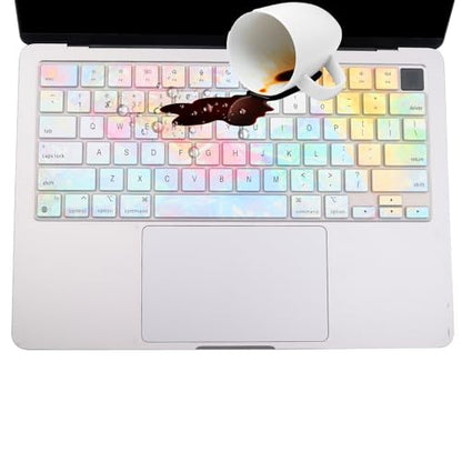 2 Pack Colorful Keyboard Cover for 2026-2023 MacBook Air 13"15" M5 M4 M3 M2, 2026-2021 MacBook Pro 14" 16" M5 M4 M3 M2 M1 Pro/Max,Keyboard Skin for 14.2" 16.2" MacBook Pro /13.6" 15.3"MacBook Air, US - color: Dazzlet+TPU