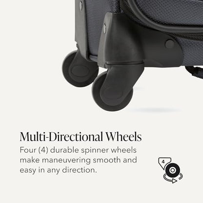 SWISSGEAR Sion Carry-On Spinner Luggage, Softside Expandable, Lightweight Suitcase, Dark Grey, 22.75-Inch - color: Dark Grey, size: Carry-On