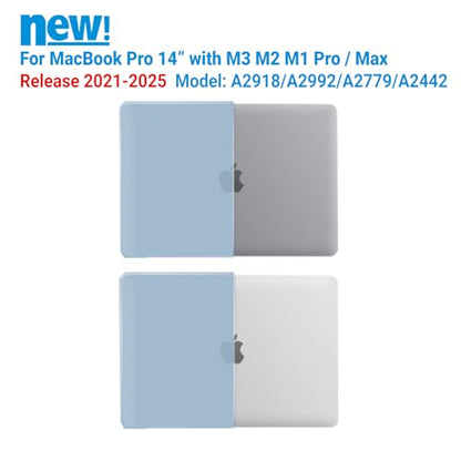 IBENZER Compatible with MacBook Pro 14 Inch Case 2026 2025 2024 2023 2022 M5 M4 M3 M2 M1 A3434 A3112 A3185 A3401 A2918 A2992 A2779 A2442 Mac Pro/Max,HardShellCase&KeyboardCover,SerenityBlue,T14SRL+1 - color: Sierra Blue, size: For Macbook Pro 14" with Tou