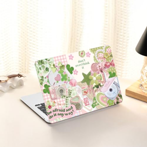 AKIT for MacBook Air 13 inch Case M5 M4 M3 M2 2026-2022, Green Collage | A3449 A3240 A3113 A2681,Funny Unique Pattern Hard Shell Laptop Case+Screen Protector+Keyboard Cover for MacBook Air 13.6 inch - color: Green Collage