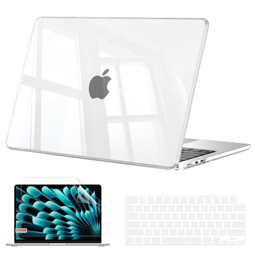 B BELK for MacBook Air 13 inch Case M5/M4/M3/M2 2026-2022, Ice Crystal | Scratch Resistant Hybrid Hard Shell for MacBook Air 13.6 inch Case with Soft TPU Edge, Keyboard Cover & Screen Protector - color: Ice Crystal