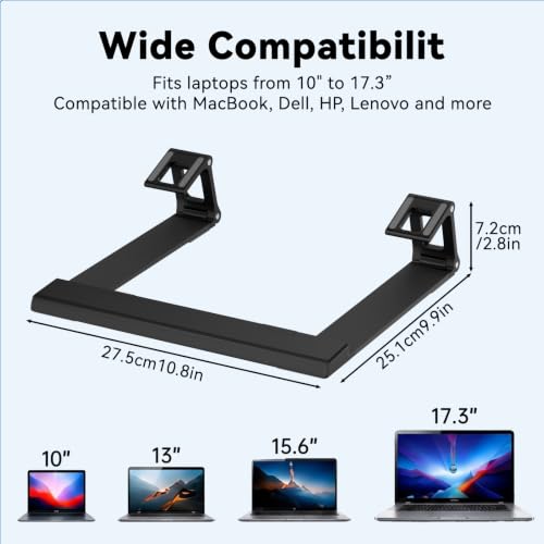 Laptop Stand for Desk ABS+Metal Portable Computer Riser Notebook Holder Printer Stand Office Desk Accessories Compatible with MacBook Air, Pro, Dell, HP, Lenovo and All 10-17" Laptops - color: Z-Black