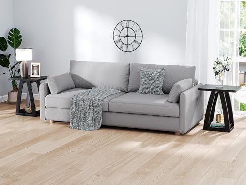 End Tables Living Room. Side Table Beside Sofa. Modern End Table for Living Room. Couch Side Table with Shelf. Black Wood Side Tables - color: Black