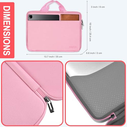 Hseok Laptop Case 13.3-14 inch Sleeve, TSA Computer Handbag Water-Resistant and Shockproof Bag Compatible with MacBook Pro/Neo 14", Mac Air/Pro 13.3" and 13"-14" Notebooks Chromebooks,Pink - color: Pink