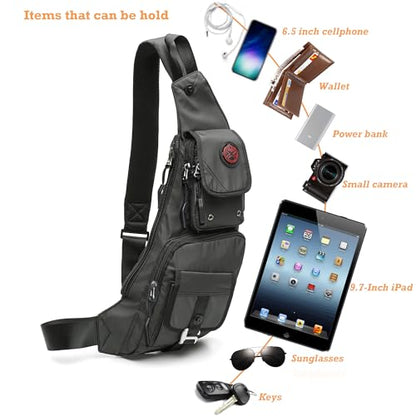 NICGID Sling Bag Chest Shoulder Backpack Crossbody Bags Casual Daypack for Men Women - color: Black-2