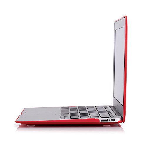 RUBAN Case Compatible with MacBook Air 13 Inch (Models: A1369 & A1466, Older Version 2010-2017 Release), Slim Snap On Hard Shell Protective Cover and Keyboard Cover, Red - color: Red