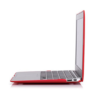RUBAN Case Compatible with MacBook Air 13 Inch (Models: A1369 & A1466, Older Version 2010-2017 Release), Slim Snap On Hard Shell Protective Cover and Keyboard Cover, Red - color: Red