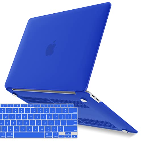 IBENZER Compatible with New MacBook Air 13 inch Case 2022 2021 2020 M1 A2337 A2179 A1932, Plastic Hard Shell Case with Keyboard Cover for Mac Retina Display with Touch ID, Royal Blue, MMA-T13RBL+1A - color: Royal Blue