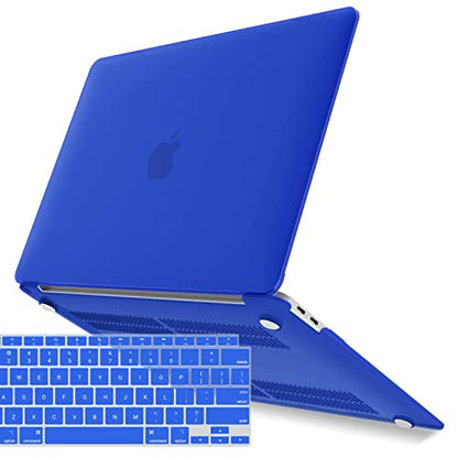 IBENZER Compatible with New MacBook Air 13 inch Case 2022 2021 2020 M1 A2337 A2179 A1932, Plastic Hard Shell Case with Keyboard Cover for Mac Retina Display with Touch ID, Royal Blue, MMA-T13RBL+1A - color: Royal Blue