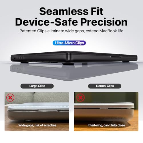 Soonjet Matte Case for MacBook Pro 14 inch M5 M4 M3 M2 M1 2026-2021 Laptop | Anti Cracking, Color Match, Space Black Clear, Protective Hard Shell Cover, Fingerprint & Scratch Resistant, Ultra Thin Fit - color: Frosted Space Black