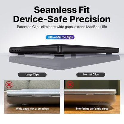 Soonjet Matte Case for MacBook Pro 14 inch M5 M4 M3 M2 M1 2026-2021 Laptop | Anti Cracking, Color Match, Space Black Clear, Protective Hard Shell Cover, Fingerprint & Scratch Resistant, Ultra Thin Fit - color: Frosted Space Black