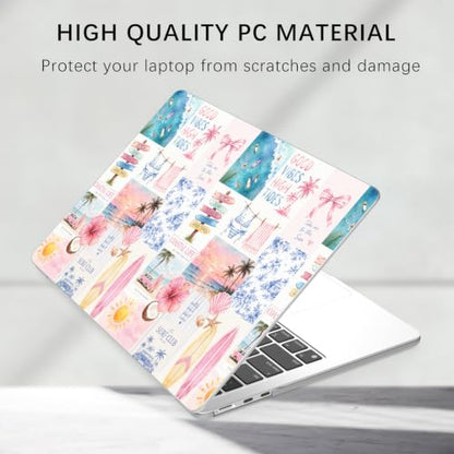 Compatible with MacBook Air 13.6 inch Case M5 M4 M3 M2 2026-2022 A3449 A3240 A3113 A2681 Release, Cute Beach Sunset Collage Protective Hard Shell Matte Cover for MacBook Air 13 - color: Beach E, size: MacBook Air 13.6 inch M5 M4 M3 M2