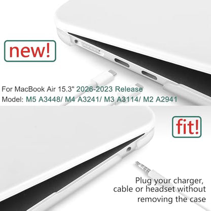for MacBook Air 15 Inch Case M5 M4 M3 M2 (2026-2023) A3448 A3241 A3114 A2941, Protective Hard Shell Cover Compatible with Touch ID & Liquid Retina Display - Matte Clear - color: Matte Clear