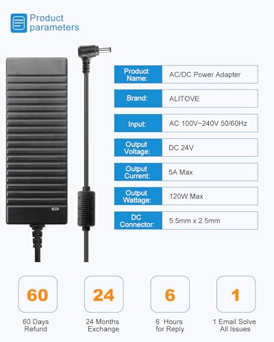 ALITOVE 12V 10A Power Supply 120W 13.4FT DC 12 Volt Transformer 10Amp 8A | AC Adapter 100-240V 50-60Hz to 12V Power Supply with 5.5x2.5mm/2.1mm DC Plug, for LED Strip Light CCTV Camera PC Monitor - size: 1 Pack (13.4FT Version)