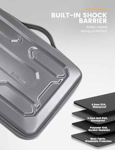 DOMISO 13.3 inch Laptop Sleeve with Handle Shockproof Computer Bag Waterproof EVA Protective Carrying Case for 13-13.3 inch Notebooks/13 MacBook Air/MacBook Pro Retina/Dell XPS 13/HP,Silver - color: Silver, size: 13.3 inch