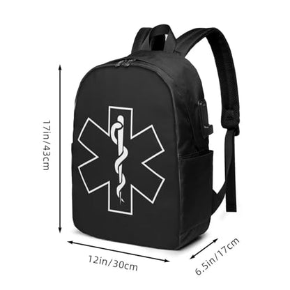 EMS Travel Laptop Backpack Anti-Theft Bag with USB Charging Port 17 Inch Computer Business Backpacks for Women Men Work College Gift,Casual Daypack