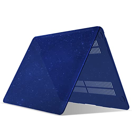 IBENZER Compatible with New MacBook Air 13 inch case 2022 2021 2020 M1 A2337 A2179 A1932, Hard Shell Case&Keyboard Cover&Screen Film for Mac Air 13 with Touch ID (2018-2022), Star Blue, AT13-S-BL+2 - color: Star Blue