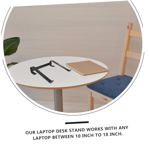 Healifty Ergonomic Aluminum Laptop Riser Stand Folding Holder for Desk Slip Stable Notebook Support Portable Computer Stand to Posture and Visual Angle Black