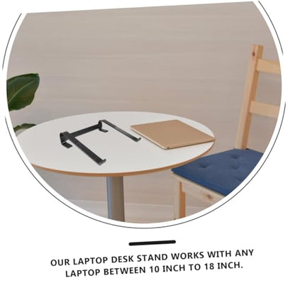 Healifty Ergonomic Aluminum Laptop Riser Stand Folding Holder for Desk Slip Stable Notebook Support Portable Computer Stand to Posture and Visual Angle Black