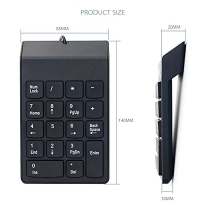 Kadaon Numeric Keypad,USB Keypad, USB 18 Key Number Numeric Keypad Keyboard for Laptop/Notebook PC Computer