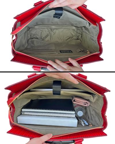 JKM and Company Alligator Compatible With Computer iPad, Laptop Tablet Rolling Tote Bag Briefcase Carryall Bag | Compatible With - style: Bella